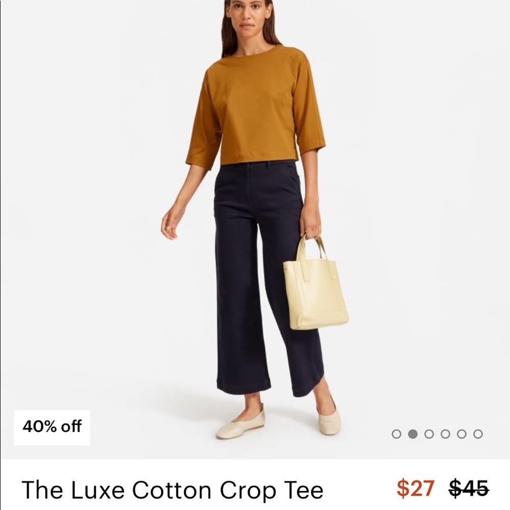 Everlane - Luxe Cotton Crop Tee - Size M